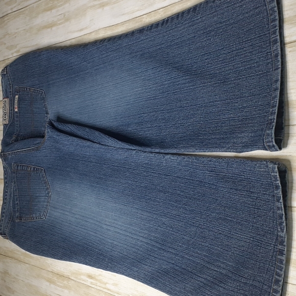 R Industrial Jeans Rampage Blue Denim Capris Size 13 Style 2KL3066 Split Cuffs - Picture 12 of 16
